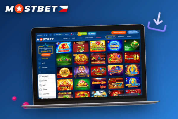 Průvodce instalací Mostbet na Windows s tlačítkem pro stažení a spuštění exe souboru