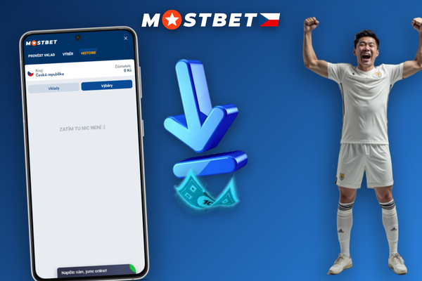 Přehledná pokladna Mostbet s volbou e-peněženky a zadáním částky výběru